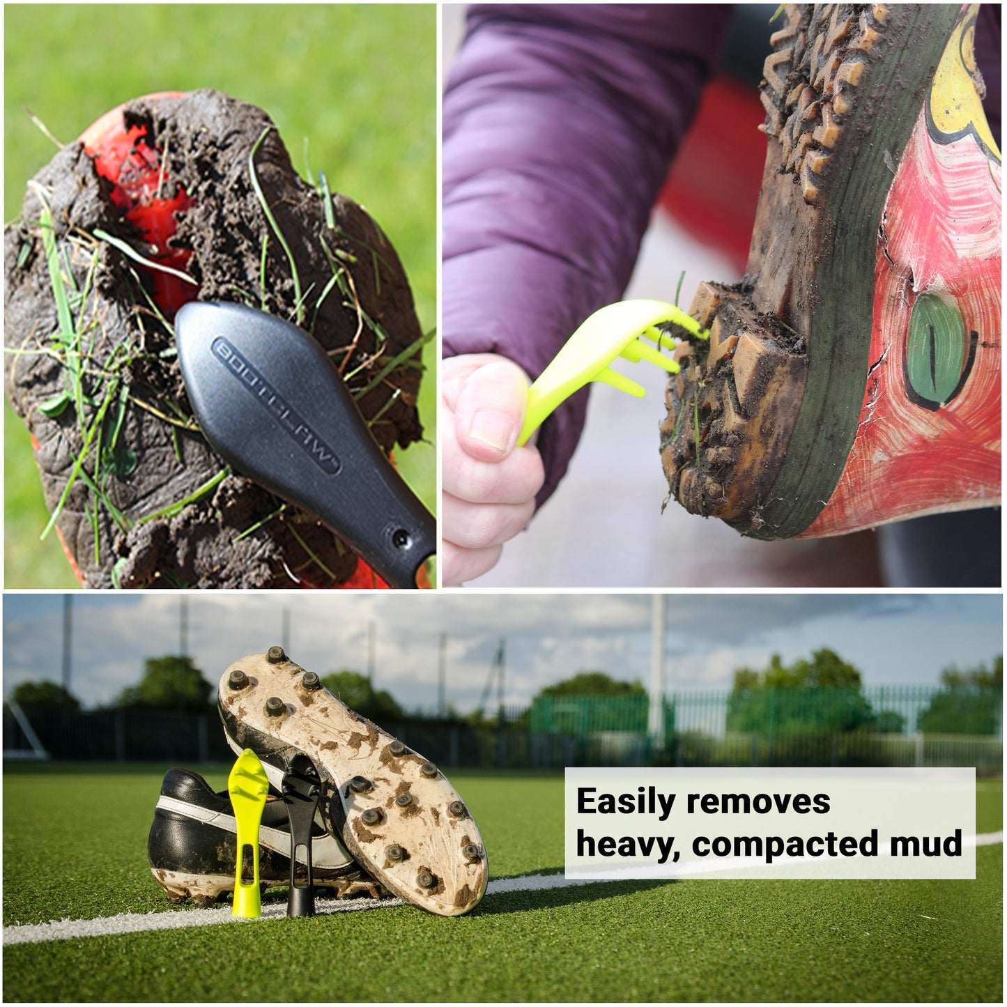 Bootclaw Mud Scraper for Football & Rugby Boots – 5 Curved Claws, Made in Britain (Black)